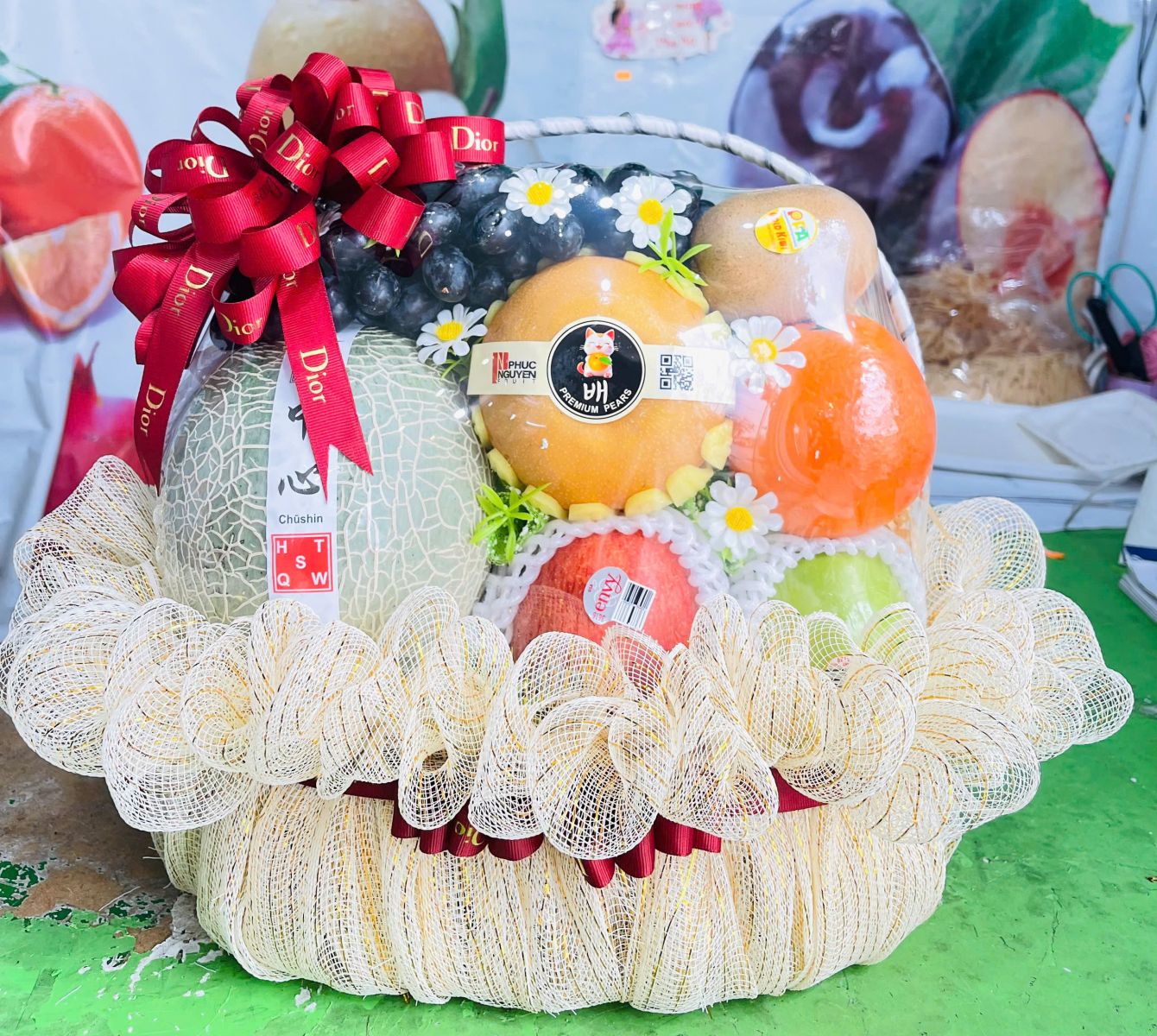 giỏ hoa quả thắp hương 2025