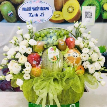 GIỎ HOA QUẢ ĐÁM GIỖ ĐẸP