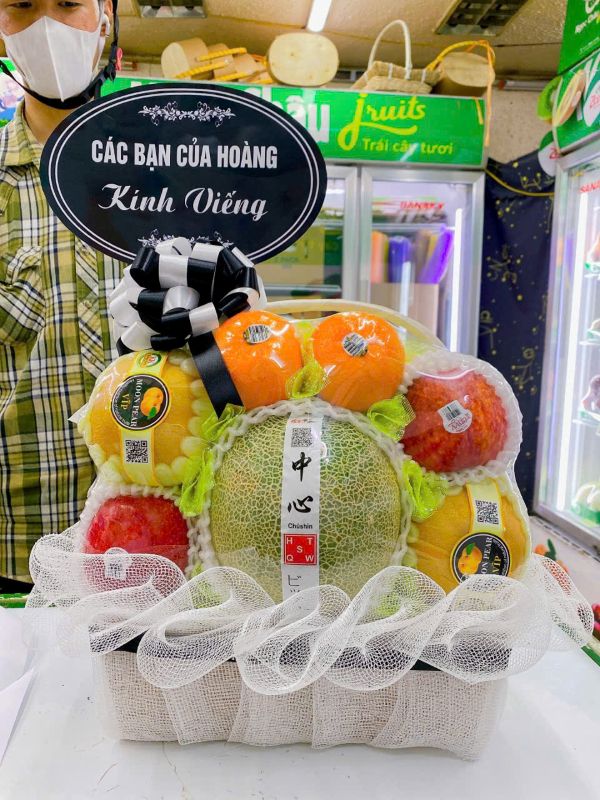 Mẫu giỏ hoa quả thắp hương