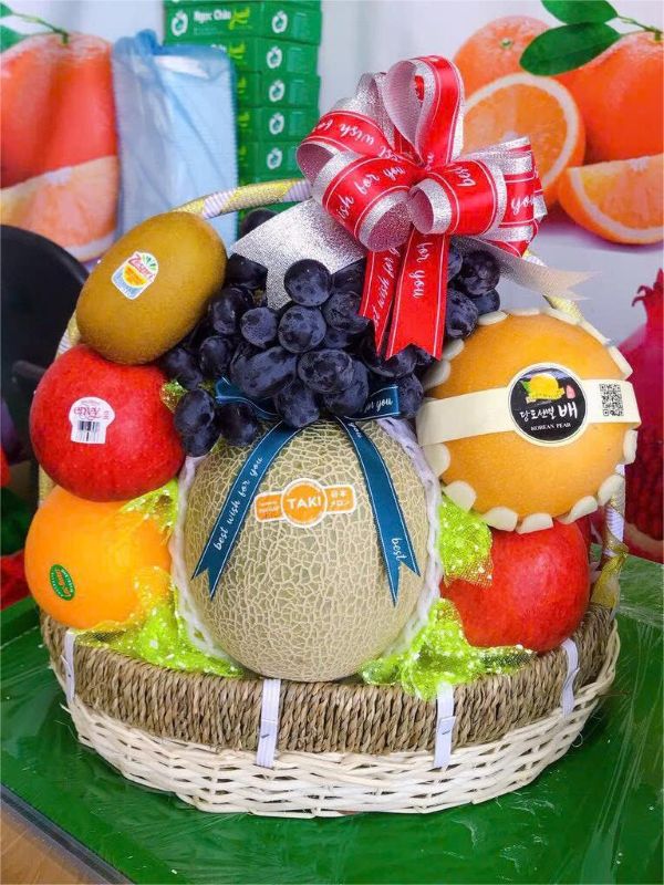 giỏ hoa quả tết