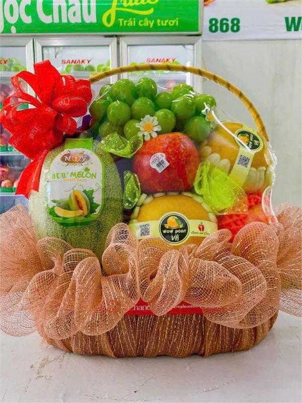 giỏ hoa quả tết