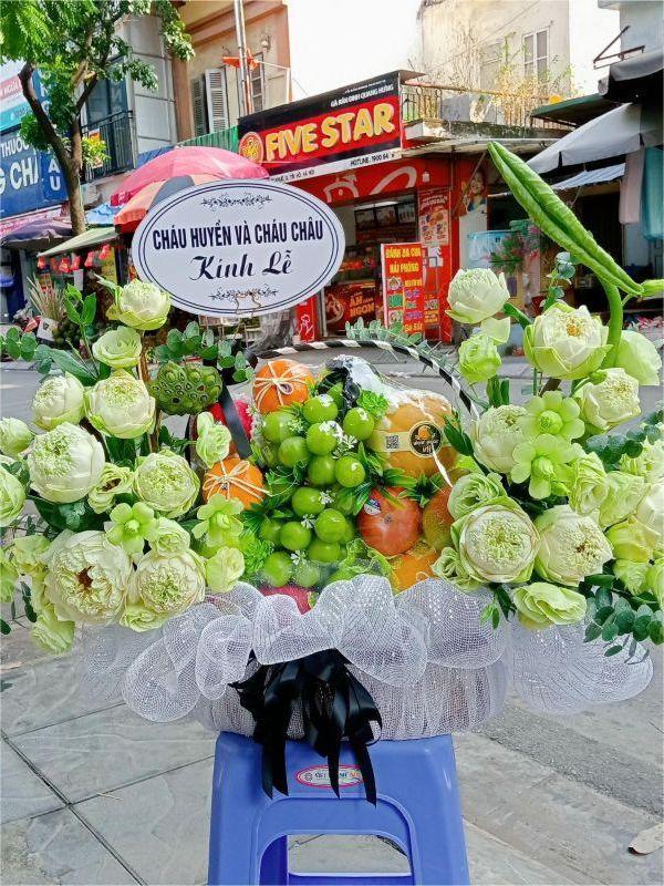 Giỏ hoa quả thắp hương 2025