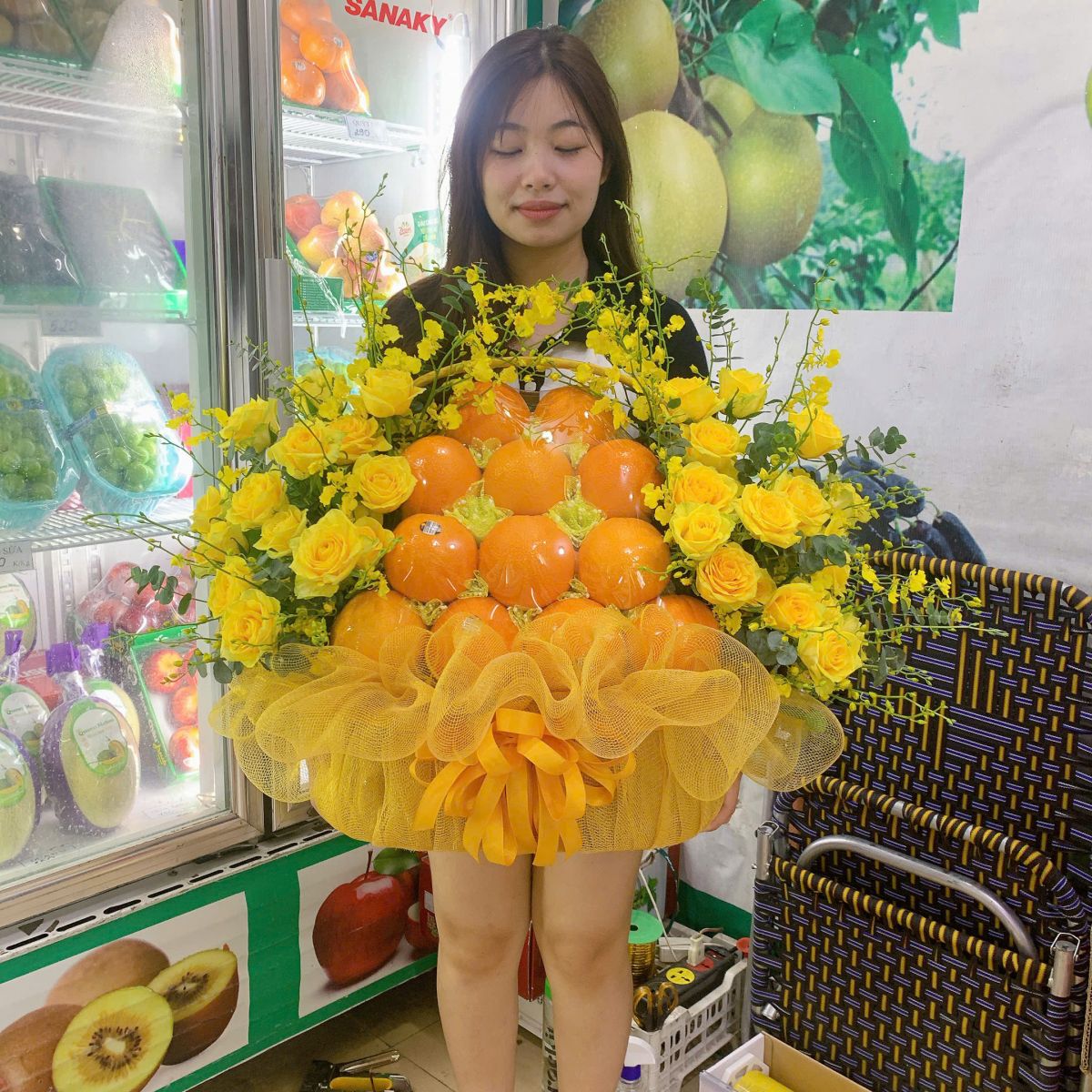 giỏ hoa quả thắp hương 2025