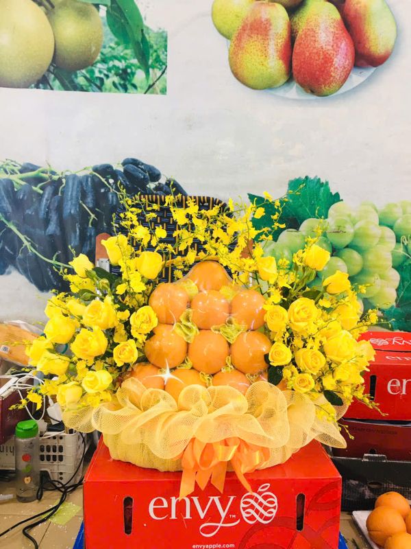 Mẫu giỏ hoa quả thắp hương