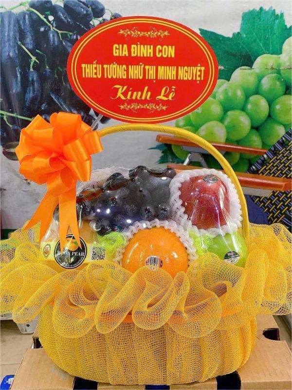 Mẫu giỏ hoa quả thắp hương