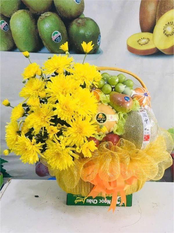 Mẫu giỏ hoa quả thắp hương