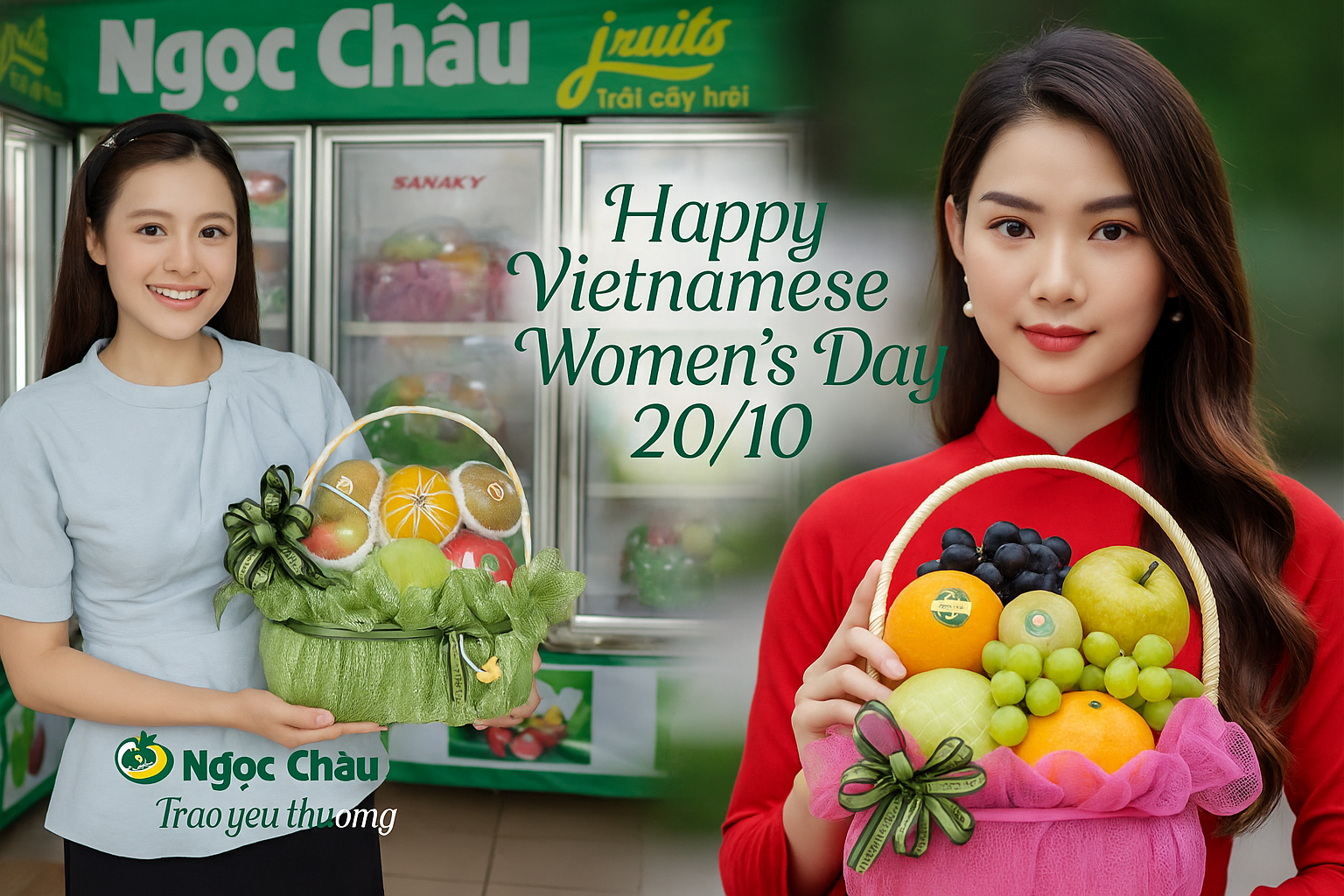 Giỏ hoa quả 20/10 đẹp